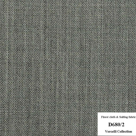 D680/2 Vercelli CXM - Vải Suit 95% Wool - Xám Trơn